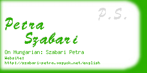 petra szabari business card